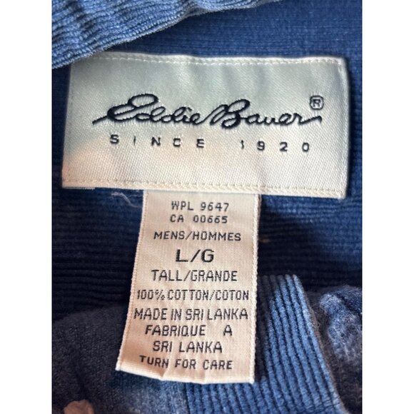 Vintage Eddie Baver Blue Corduroy Button-Down Shirt With Pockets For Men large s - Picture 11 of 12